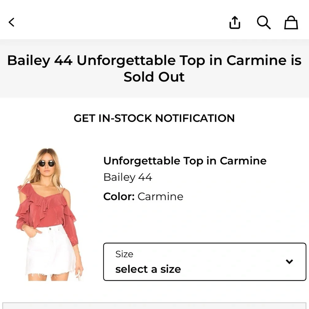 Bailey 44 Deep Red Ruffle Blouse - Picture 3 of 3